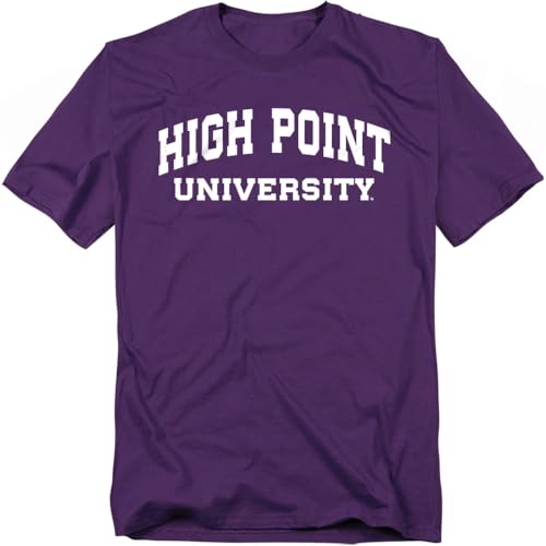 LOGOVISION High Point University Block University Stacked Unisex Adult T Shirt, Purple, Large