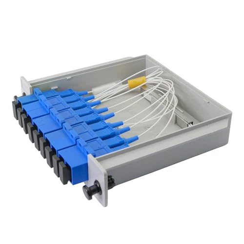 Distribuidor de fibra óptica PLC enchufable 1 x 8, KANGPING se utiliza para redes de datos de TV por cable, equipos de prueba de fibra óptica, FTTH y FTTB