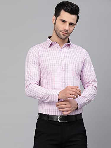 Image of Style Quotient Men Blue Tattersall Checked Polycotton Slim Fit Formal Shirt