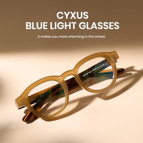 Image of Cyxus Blue Light Glasses Fashion Round Computer Blue Ray Blocking Glasses Tr90 Frame Anti Glare Strain For Men Women 8553