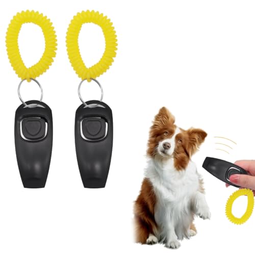 AYVRUOP Hundepfeife Rütter Rückruf-Hundepfeifen Hochfrequenz Klicker Hundeklicker Set Clicker Hundetraining Clickertraining, 2 Stück