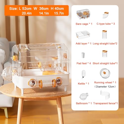 Cage pour hamster avec tunnels transparents double couche contre l'ennui du rongeur - 2