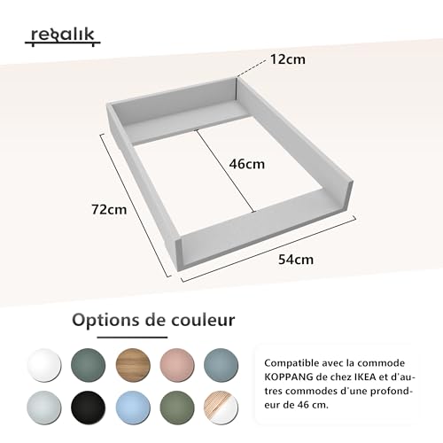 Plan à langer avec façades droites vert pour commode IKEA 46cm - 2