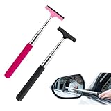 Angzhili 2 Packs Car Rearview Mirror Wiper, Mirror Cleaner Mini Telescopic Auto Squeegee,Car Window Cleaner, Lorry Driver Accessories, Portable Vehicle Universal Automotive Accessories
