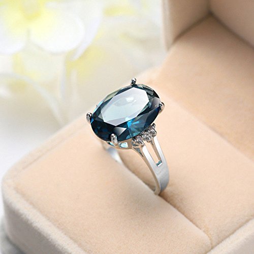 Rattana Shop London Blue Topaz Solid Silver Woman Ring Size 6-10 As Holiday Gift For Woman (10) #TOP2
