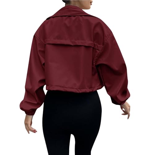 Blouson zippé femme ample veste courte tendance mi-saison - 5