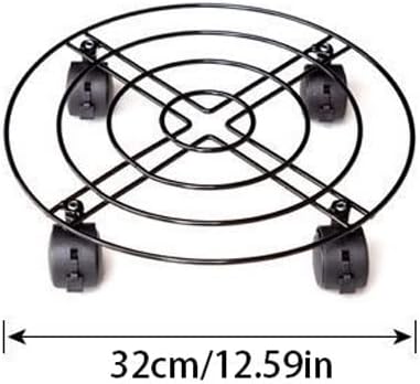 Round Plant Caddy Heavy Metal Planter Stand Plant Roller Base Plant Cart Mobile Tray for Home Living Room Plant Display (Color : Copper, Size : 32cm)