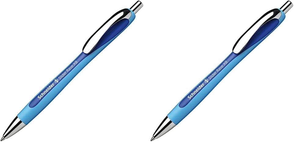 SCHNEIDER Slider Rave - Bolígrafos, con tecnología Viscoglide, color azul (Paquete de 2)