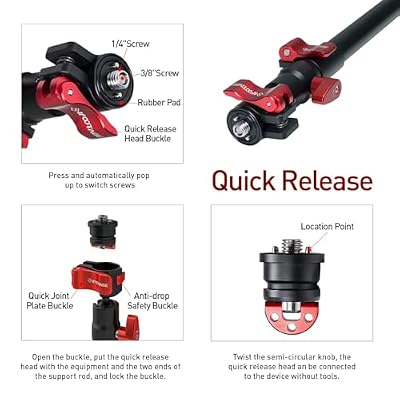 IFOOTAGE Slider Support Arm with Super C Clamp,32inch Large Magic Arm,for Camera Tripod & Monopod,Shark Slider Nano 2,Detachable Structure(One Pcs)