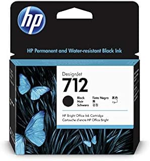 HP 712 3ED71A Black 80-ml Genuine HP Ink Cartridge, high capacity with Original HP Ink, for DesignJet T650, T630, T250, T230 & Studio Large Format Plotter Printers and HP 713 DesignJet Printhead