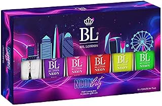BL Neon Nail Varnish Set - 6 Pack Nail Polish with Trendy Neon Nail Polish Colors-Light Up the Room with Your Choice of Neon Nail Varnish Sets - Quick Dry Nail Polish - Perfect Nail Varnish Gift Set