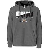 B Wear Sportswear Ohio University Bobcats Color Block Long Sleeve Graphic Hooded Sweatshirt Charcoal Heather