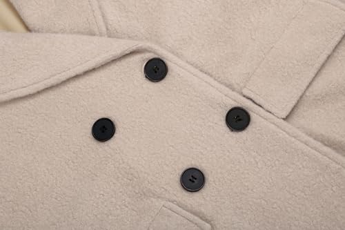 CHARTOU Übergroßer langer Wintermantel für Damen, warme Wollmischung, Erbsenmantel, aprikose, Medium