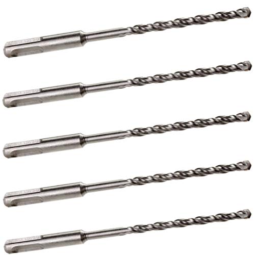 Paquete de 5 brocas SDS de 5 mm x 210 mm de largo, con punta de carburo de tungsteno, para ladrillos de hormigón y piedra Cover