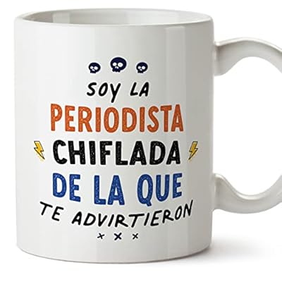 MUGFFINS Tazas para PERIODISTA mujer - En Español - Todos te advirtieron - 11 oz / 330 ml - Regalo original y divertido | Ya disponible en tu tienda friki favorita! En mundofriki.es!