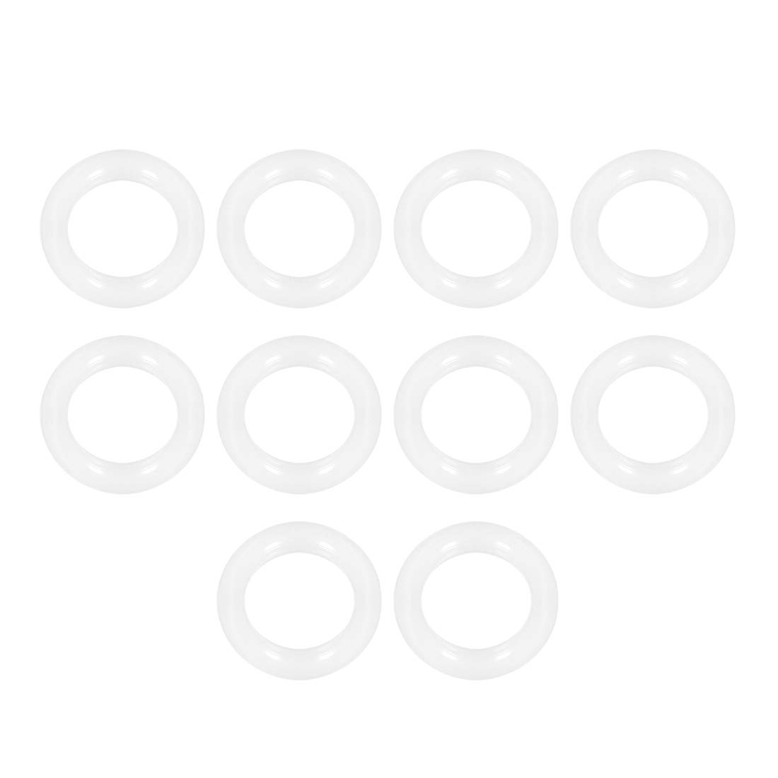 uxcell Silicone O-Ring, 17mm OD, 11mm ID, 3mm Width, VMQ Seal Rings Gasket, White, Pack of 10