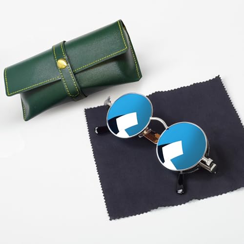 Image of Personalized Leather Goggle Cover | Custom Name | Unisex Faux Leather Eyewear Case with Button Closure | Travel-Friendly & Durable Sunglasses Holder for Men & Women