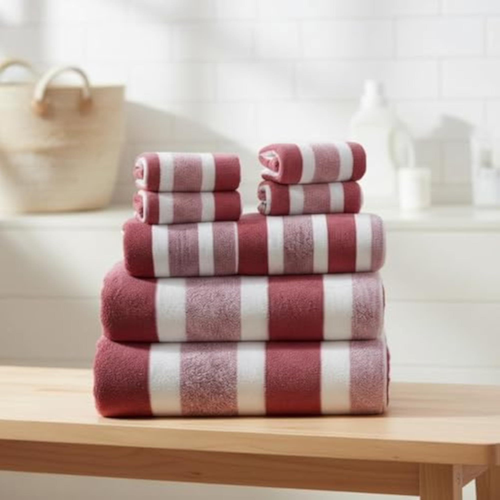 8 Pieces Thickened Bathroom Towel Set, Peacock Green