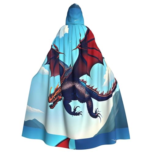 Cape à capuche dragon envolé longue déguisement adulte mixte