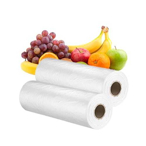14" X 20" Plastic Produce Bags, 1400 Pcs Durable Clear Food Storage Bags for Bread, Fruits, Vegetables, Kitchen, 4 Rolls Disposable Plastic Storage Bag for Groceries