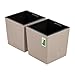 PAFEN 2X Blumentopf Blumenkübel Rattan-Optik 32 Liter - 31,5 x 32,5cm - Pflanzkübel mit Einsatz, Übertopf für Garten, Balkon & Innenbereich, wetterfest, Kunststoff, Mocca