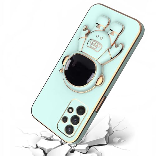 Image of for Samsung Galaxy A73 5G Case Cute 3D Astronaut Stand Design Camera Protection Shockproof Soft Back Cover (for Samsung Galaxy A73 5G, Mint)