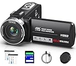 4K Video Camera Camcorder Ultra 80MP Vlogging Camera for YouTube 18X Digital Zoom Camcorder Recorder 3.0" LCD Touch Screen IR Night Vision with Controller, 32GB SD Card and 2 Batteries
