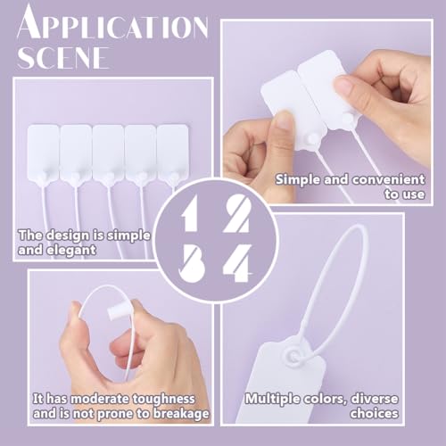 GOMAKERER 120 Stück Kunststoff-Versandanhänger, 6 Farbe Wasserdichte Hängeetiketten Kabelbinder Tags Kabelbinder Etiketten, Beschreibbare Für Koffer Reisegepäck Zubehör