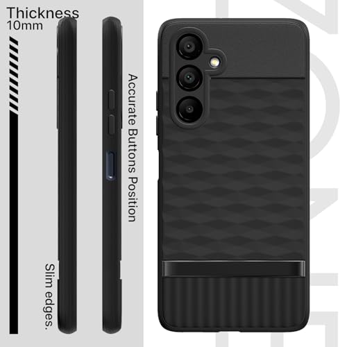 Image of Pikkme Back Cover for Samsung Galaxy F15 5G / Samsung Galaxy M15 5G Camera Protection 3D Hexa Cube Design Silicone Protective Bumper Case (Black)