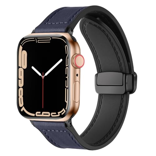 Image of YODI Straps Compatible with Apple Watch 42mm 44mm 45mm 49mm, Replacement Watch Band Leather with Magnet Buckle Strap for iWatch Ultra Series 8 /7 /6 /5 /4 /3 /2 /1 SE