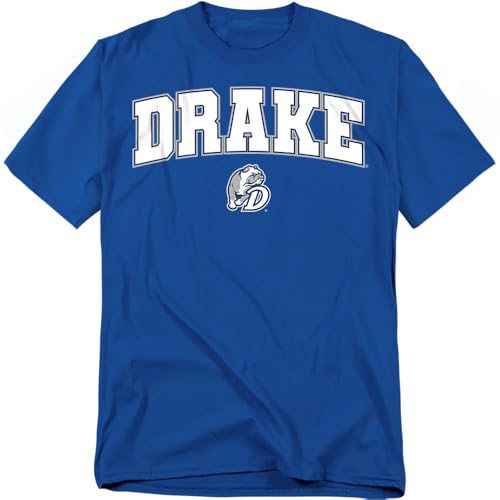 LOGOVISION Drake University Arch Logo Unisex Adult T Shirt, Royal, Large