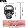 Sanyeyufeng 12Pcs Skull Rivets Buttons Skeleton Stud Goth Mental Conchos Pins for Leather Craft, Leather Belts, Shoes, Bags, Fabric DIY (Silver Gray) #1
