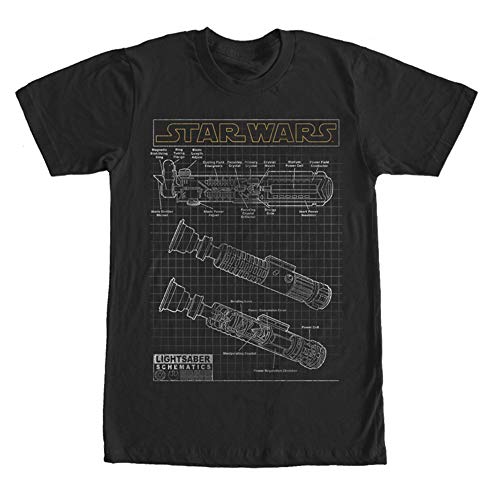 T-shirt Star Wars noir imprimé sabre laser pour soirée geek entre amis