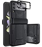 Viaotaily for Samsung Z Flip 4 5G Case with Hinge Protection & Lens Camera Protector, Heavy Duty Mil