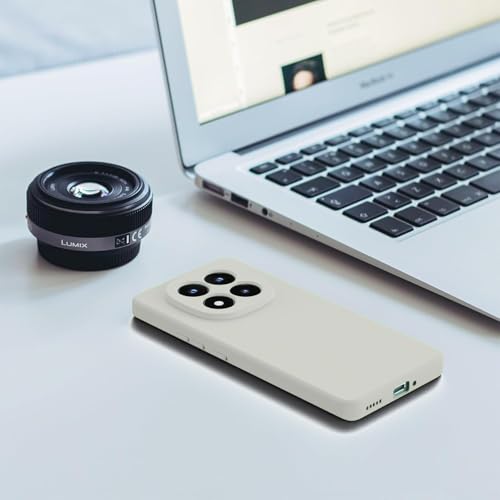 Image of DIZORO Compatible with Mi Redmi Note 15 Pro 5G Back Cover with Upgraded Square Edges for Camera Protection Shockproof Flexible Matte Liquid Silicone Mobile Phone Case - Stone