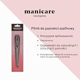 Manicare Szafirowy pilnik do paznokci, długi, dwustronny, z grubymi i drobnymi ziarnami do kształtowania i stylizacji naturalnych i sztucznych paznokci, idealny do twardych paznokci, trwały, idealny