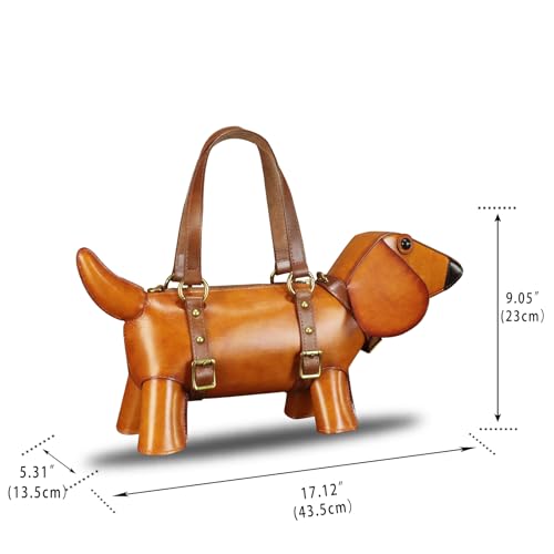 Genuine Leather Purses and Handbags for Women Vintage Handmade Cute Dog Shape Fashion Satchel Shoulder Crossbody Bag3