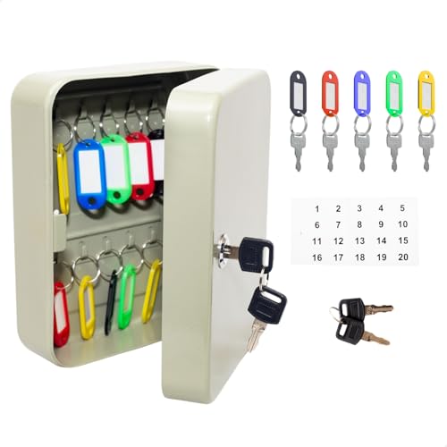 Porta Chaves Armário Organizador Claviculário Cinza Cofre Com Ganchos 20 Chaveiros