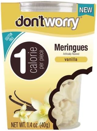Don't Worry Meringues (1 calorie per piece) (Pack of 2 Tubs) (Vanilla)