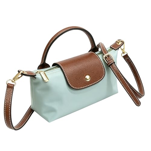 Mini Crossbody Bags for Women with Adjustable Strap Shoulder, Fashion Mini Tote Purse, Nylon Small Handbag for Ladies (Light green)