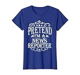 Pretend I'm A News Reporter Lazy Easy Costume Halloween T-Shirt, Women, Royal Blue, X-Large