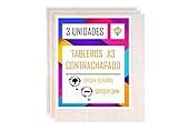 🔎 TAMAÑO IDONIO- Cada hoja de lámina de contrachapado de abedul tiene un tamaño de 3 mm x 300 mm x 420 mm, aproximadamente el tamaño de una hoja de papel A3. Longitud y anchura sujetas a una tolerancia de +/- 2 mm. Perfecto para fresadora CNC, sierra de marquetería, calado. Tienen textura perfecta para barnizado, pirograbado, artesanía y demas.