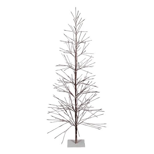 Alpine Corporation 71" Tall Flocked Artificial Brown Christmas Tree with 296 Warm White LED Lights, Indoor/Outdoor Holiday Decoration by Alpine Corporation - Image 6