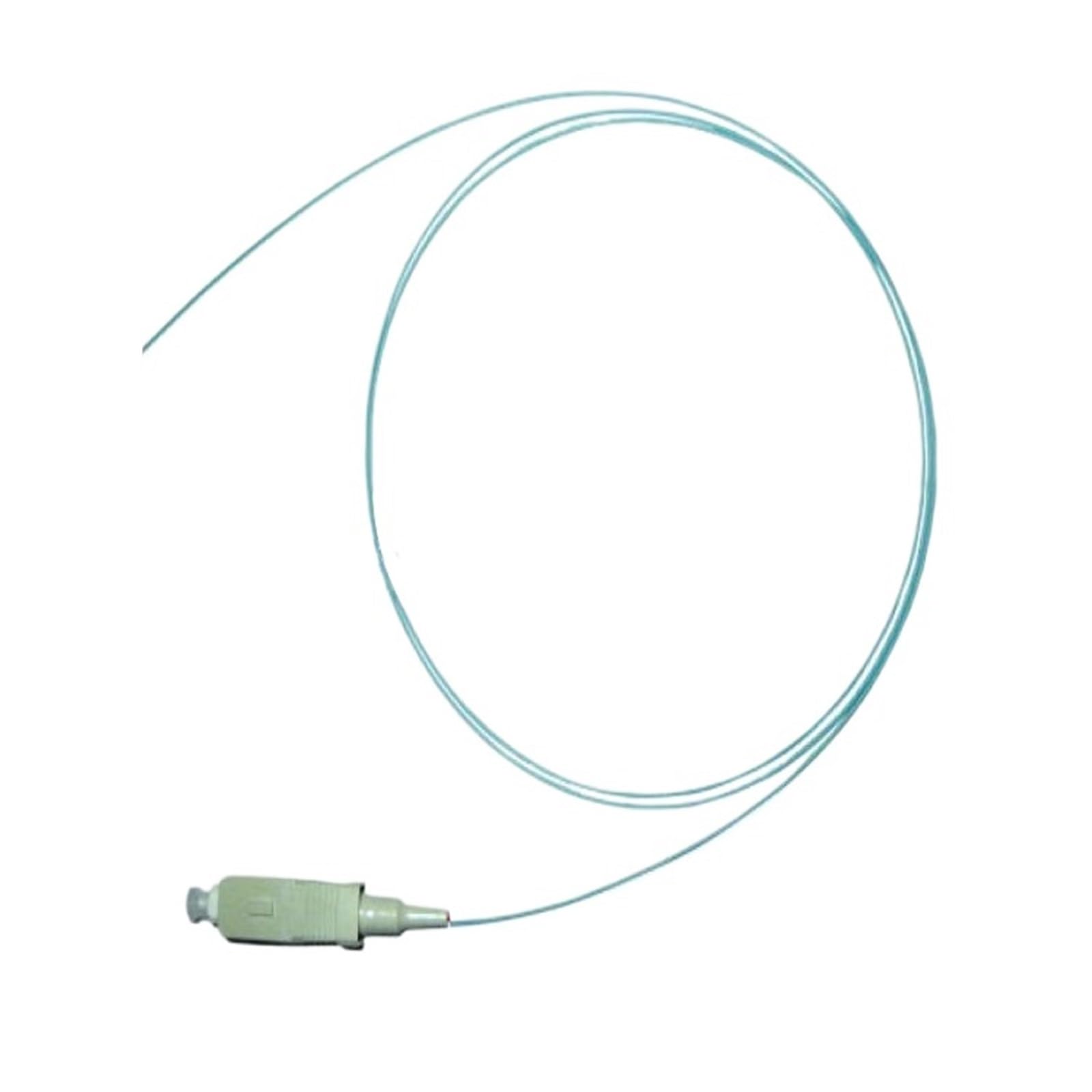 Pigtail de fibra óptica, SC/UPC multimodo 50/125 OM3 Simplex Aqua 0,9 mm 1,5 m, 50 unidades/lote