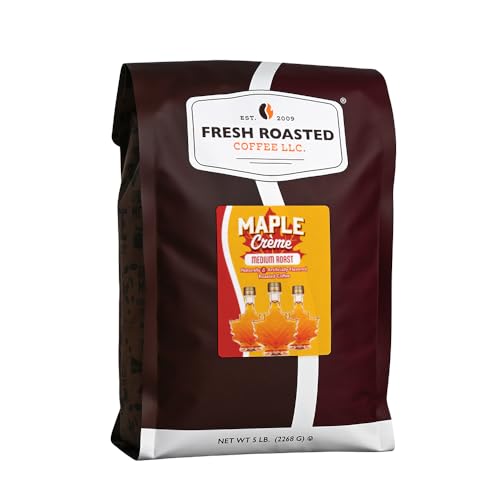 Image of Fresh Roasted Coffee, Maple Creme Flavored Whole Bean Coffee, Medium Roast, Kosher, 5 lb (80 oz)