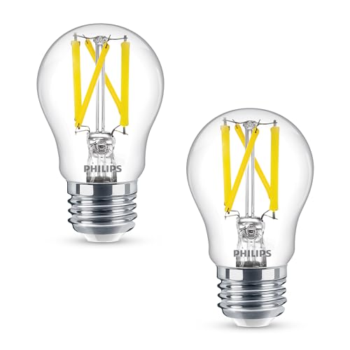 Philips LED Clear Ultra Definition Dimmable A15 Light Bulb - Pack of 2 - EyeComfort Flicker Free - 6.6W = 60W - 750 Lumen - Daylight (5000K) - E26 Base - Indoor - Title 20