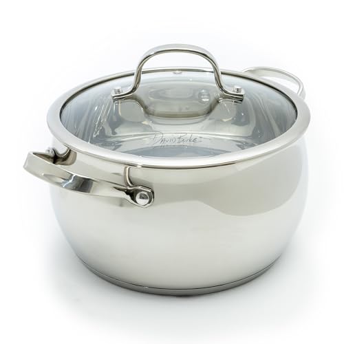 David Burke Prestige Stainless Steel 5.3-Quart Dutch Oven with Strain Lid - Oven Safe