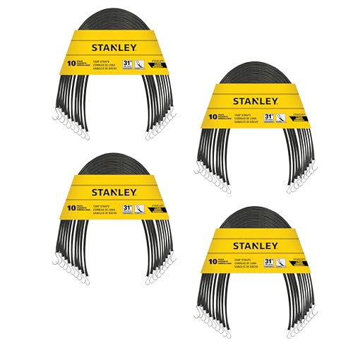 Cordones elasticos de goma gruesa Stanley de 31 pulgadas con alta tension y resistencia