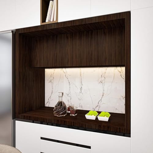 Image of WALLMATE Self Adhesive Wood Grain Wallpaper Vinyl Furniture Sticker Wood Wallpaper Kitchen Wallpaper Wooden Door Desktop Wallpapers (Dark Brown Wooden, 24x120 Inch)