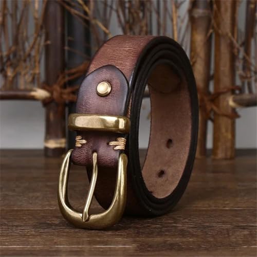 Men's 3.3Cm Genuine Leather Pin-Buckle Belt, Fashion Jeans Belts, Luxury Designer Cowboy Belt3